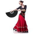thumbnail image 6 of LINLIN Large Folding Hand Fan 13 inch Nylon-Cloth Fan Chinese Kung Fu Tai Chi Performance Handheld Fan for Dancing Cosplay Festival Christmas Party Props Elegant Vintage Retro Decoration Gifts, 6 of 9