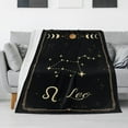 thumbnail image 3 of Leo Throw Blanket Flannel Constellations Blanket Warm & Soft 12 Horoscope Astrology Throw Blankets Constellation Theme Home Décor 60x50 in, 3 of 6