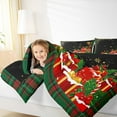 thumbnail image 4 of Feelyou Happy New Year Full Size Comforter Sets for Kids, Christmas Gifts Bedding Comforter Set, Red Green Buffalo Reversible Bedding Sets, Ultra Soft Home Decor, 3-Piece, 4 of 8