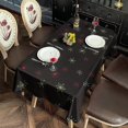 thumbnail image 4 of Black Christmas Star Pattern Rectangle Tablecloth 60"x102",Waterproof Polyester Rectangle Table Cloth, Wipeable Spillproof Polyester Tablecloth for Dining, Camping, Indoor and Outdoor, 4 of 6