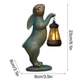 thumbnail image 3 of Garden Statues Rabbit with Solar Lantern Outdoor Bunny Figurines Decorations for Patio Yard Lawn Ornaments Gifts for Birthday Easter Housewarming, 9.1'', 3 of 9