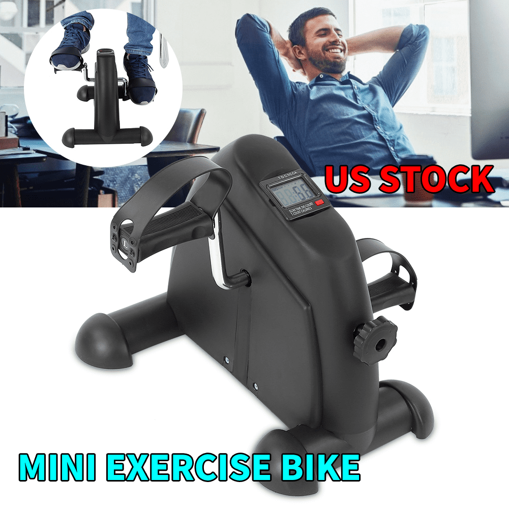 Portable Mini Pedal Exercise Bike Black Indoor Cycle Fitness Hand Foot w/ LCD 