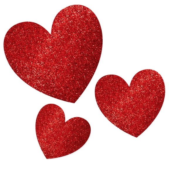 Amscan Glitter Heart Cut-Out Decorations Mega Pack – 100 Pieces