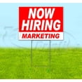 thumbnail image 1 of Now Hiring Marketing (18" x 24") Yard Sign, Includes Metal Step Stake, 1 of 6
