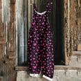 thumbnail image 2 of hotojiny Valentine's Day Women's Plus Size Overalls Spring Fashion Cute Sleeveless Linen Jumpsuits Casual Wide Leg Pant Rompers, 2 of 5
