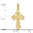thumbnail image 2 of FJC Finejewelers 10 kt Yellow Gold Budded Cross Charm 28 x 14 mm, 2 of 6