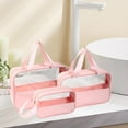 thumbnail image 1 of Bolsa de maquillaje para mujer 3 uds bolsa de cosméticos transparentes para artículos de tocador Rosa, 1 of 8