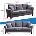 thumbnail image 4 of Aukfa 78.4" 3-Seater Sofa, Upholstered Sofa Couch for Living Room - Gray, 4 of 8