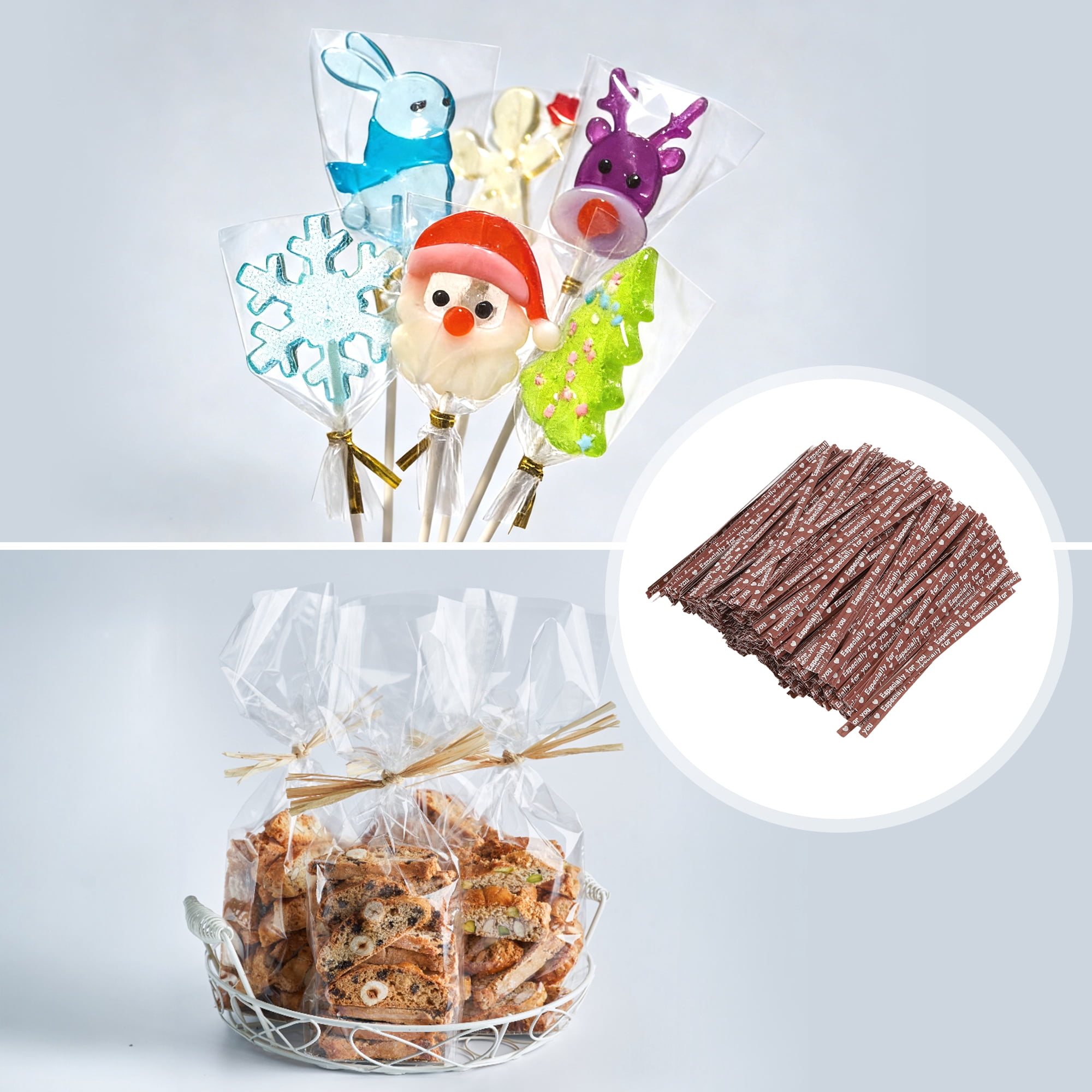 Unique Bargains Decorative Twist Ties for Gift Wrap and Crafts 700 Pcs Coffee Color