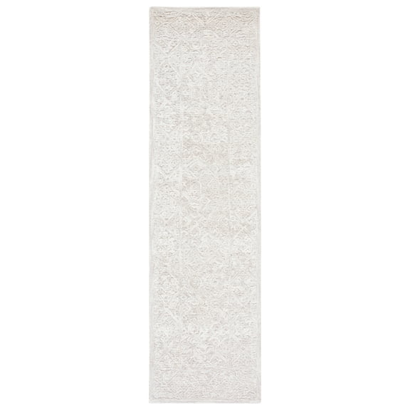 SAFAVIEH Martha Stewart Tufted Wool Indoor Runner Rug, Light Grey/Taupe, 2'3" x 8'