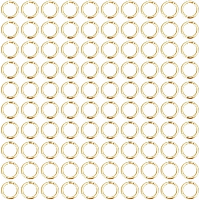 500 anillas abiertas de latón chapado en oro de 14 k, conector para llaveros, anilla de oro para hacer joyas, pulseras, collares, pendientes, manualidades, 5,5 x 0,5 mm.