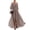 Khaki, variant on Women's Off The Shoulder Maxi Dress, Sexy Pleated Chiffon Evening Gown with High Slit, Elegant Puff Sleeve Formal Party Dress