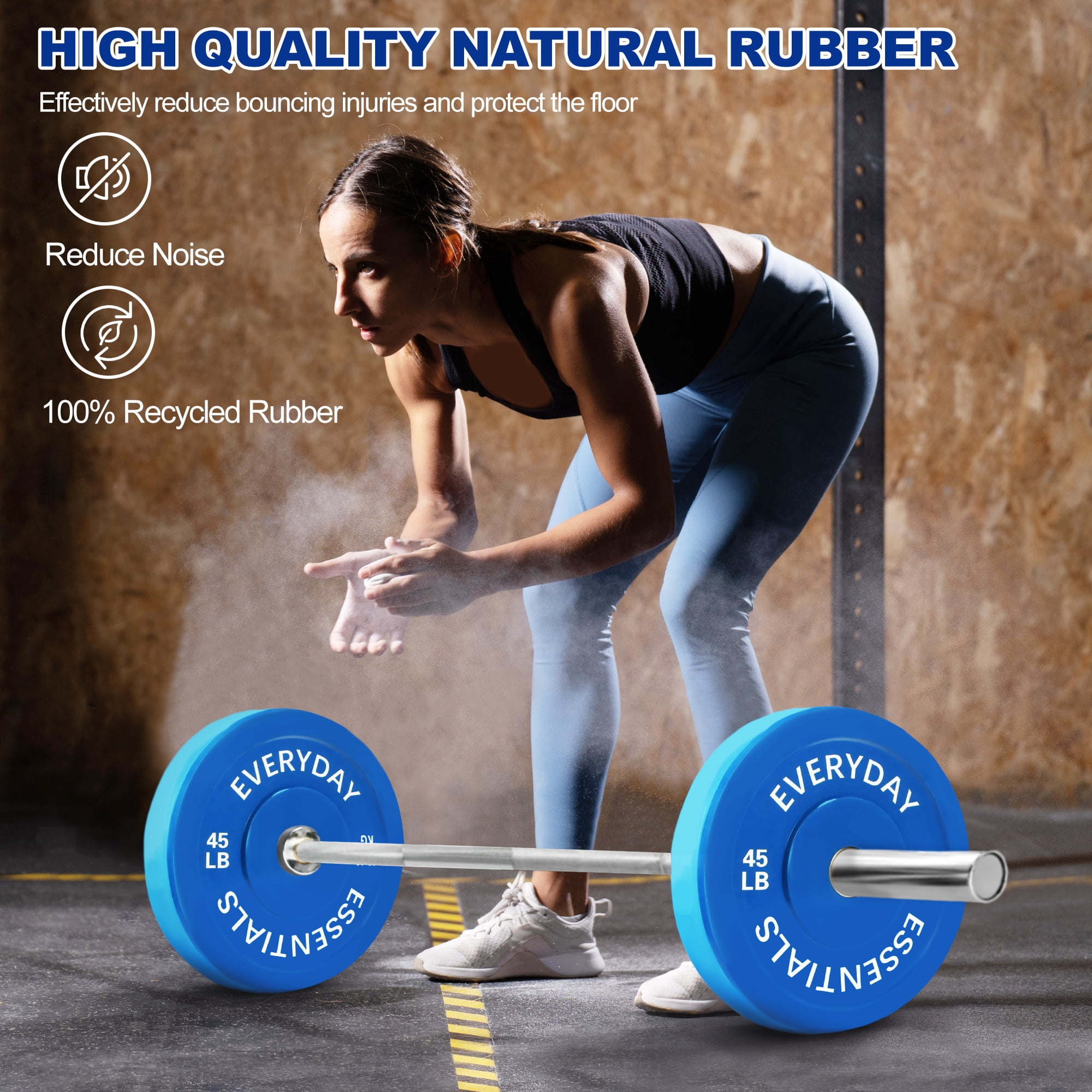 (3 pack) BalanceFrom Olympic Bumper Plate Weight Plate, 45 lbs Pair Color
