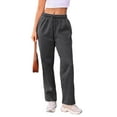 thumbnail image 2 of Women'S Wide Leg Sweatpants High Waisted Baggy Interior Drawstring Sweatpants Straight Leg Sweat Pants Dark Gray S, 2 of 7
