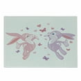 thumbnail image 1 of Butterfly Cutting Board, Valentine Bunnies Kissing in Air with Love Hearts and Butterflies Natural Life, Decorative Tempered Glass Cutting and Serving Board, Small Size, Pink Purple, by Ambesonne, 1 of 1