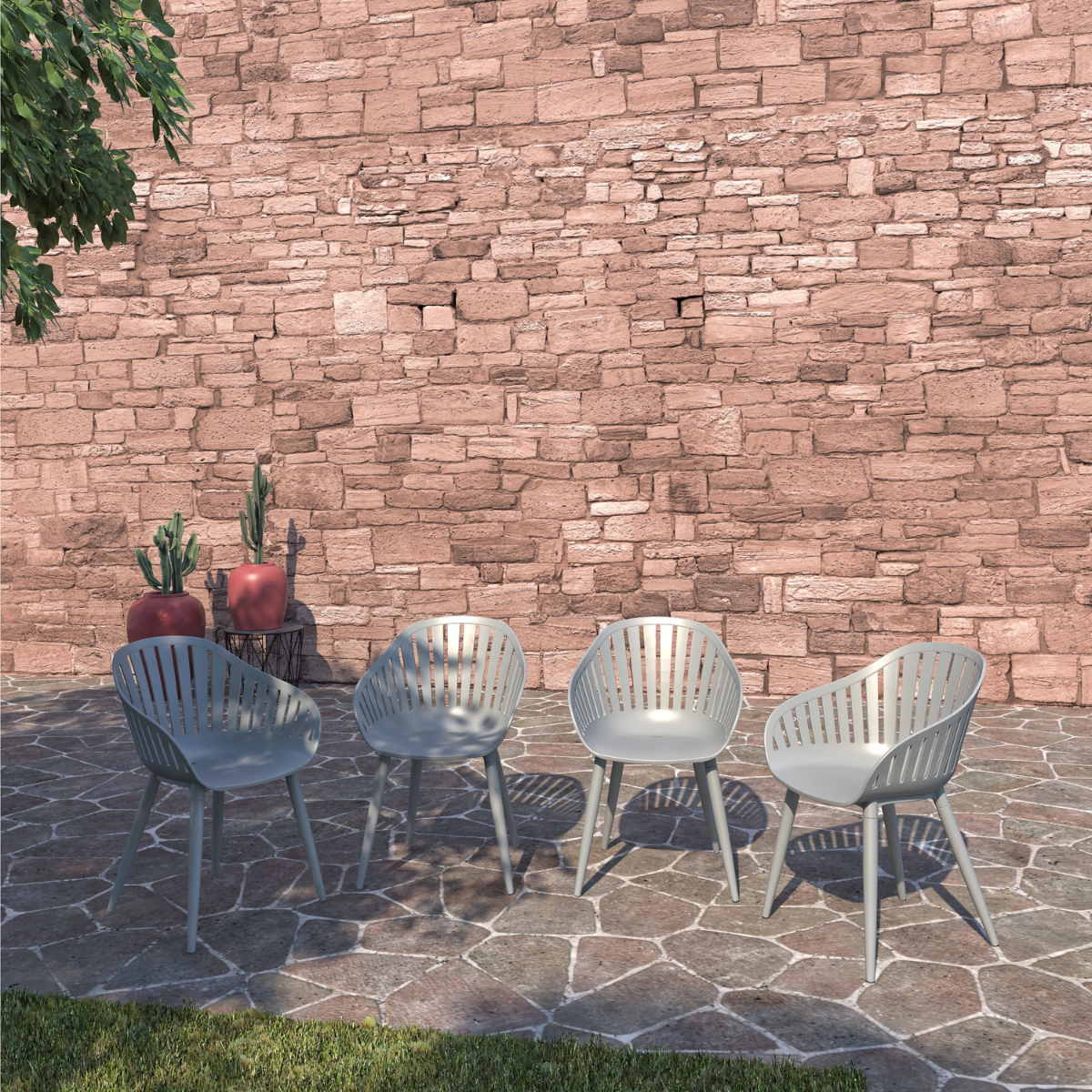Amazonia Brighton 7-Piece Patio Rectangular Dining Table Set, Eucalyptus Wood, Ideal for Outdoors and Indoors