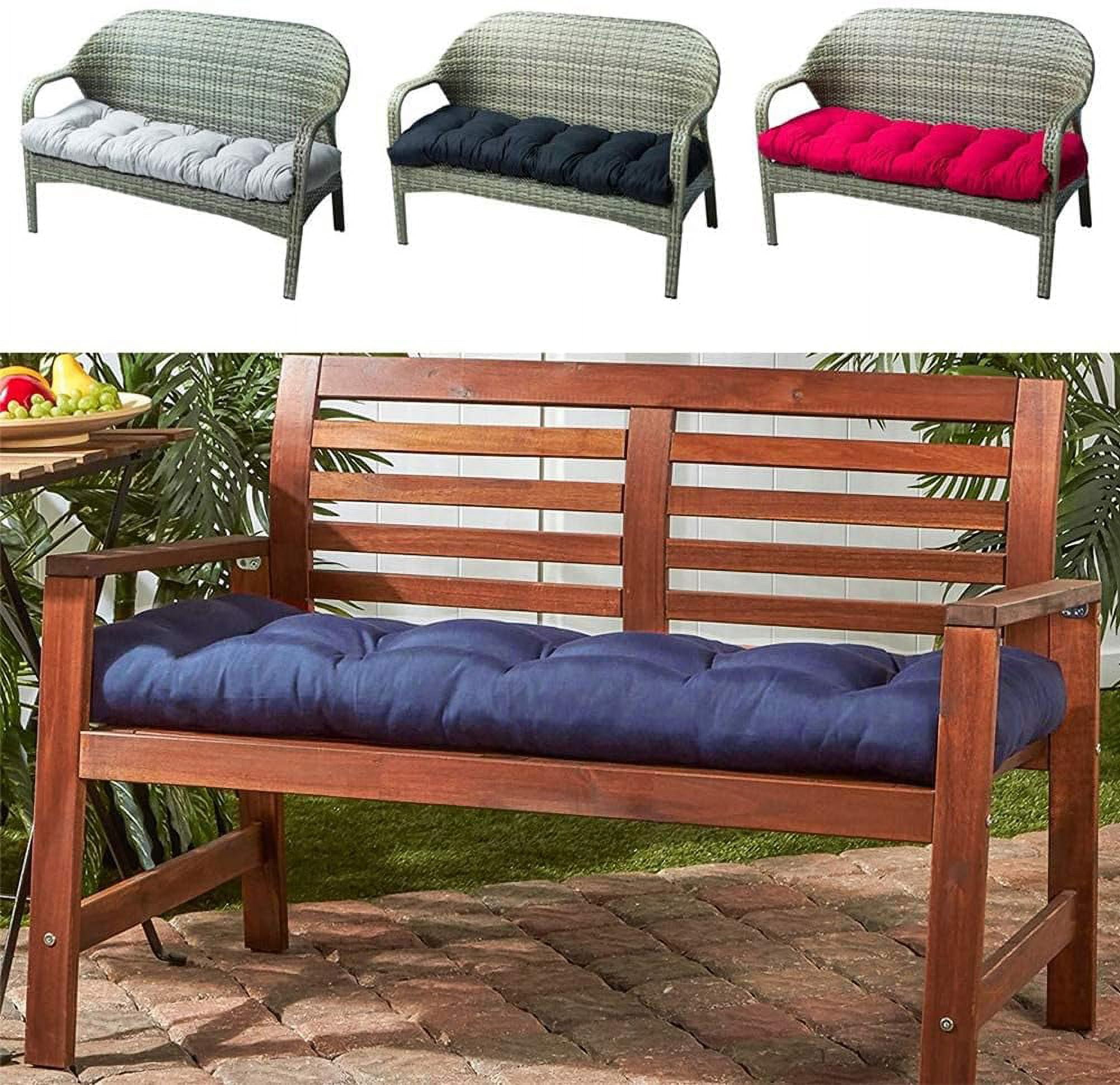 Namzi 1 Pcs 39*20inch Bench Cushion, Outdoor Bench Cushion for Patio & Garden, Heavy Duty Outdoor Furniture Cushion for Porch Seating,Black