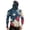 Red, variant on 4th of July Patriotic Fishing Hoodie with Integrated Face Mask, UPF 50+ UV Sunscreen Long Sleeve Rash Guard for Outdoor Hiking and Running