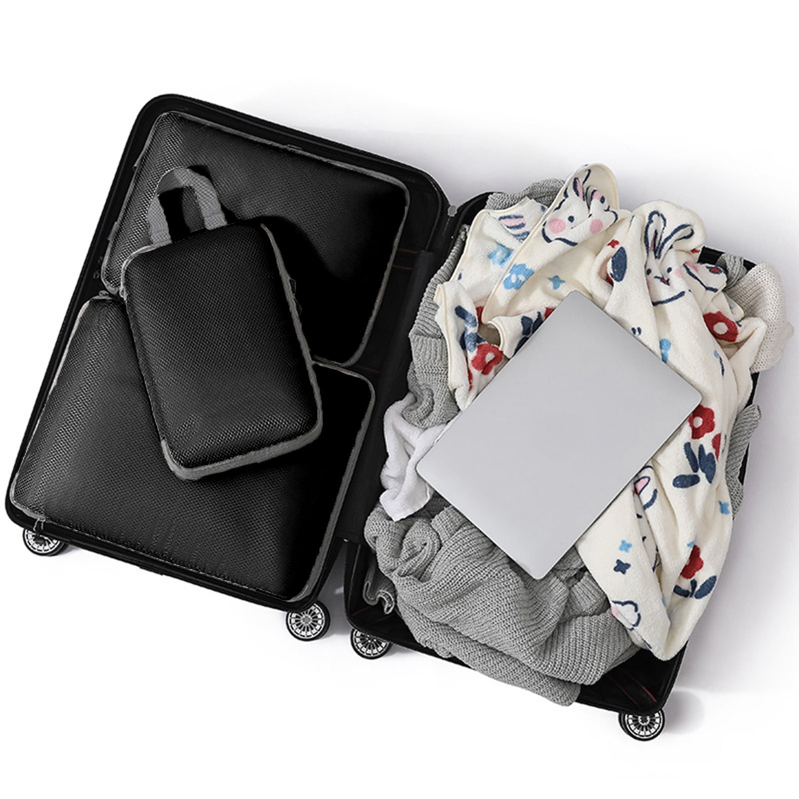 Travel Packing Cubes 3 Piece Luggage Organizer Set Double Capacity Design for Suitcases Clothes Storage Travel Accessories Organization