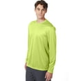 thumbnail image 5 of Hanes Sport Cool DRI Men's Performance Long Sleeve T-Shirt Safety Green M, 5 of 10