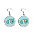 thumbnail image 1 of Cartoon Bear Animal Ear Dangle Silver Drop Earring Jewelry Woman, 1 of 3