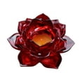 thumbnail image 1 of Clearance! 8 Colors Crystal Glass Lotu Flower Candle Tea Light Holder Buddhist Candlestick, 1 of 2