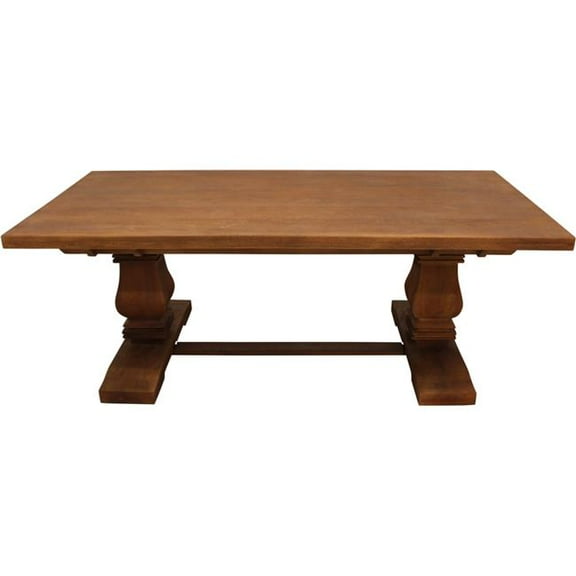 Benedict 81x39 Rectangle Dining Table with Solid Wood in Distressed Brown Finish