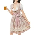 thumbnail image 2 of LEKODE oktoberfest outfits women dirndl dress Bavarian Dress tracht dress Womens Dress Germany Short Sleeve Dirndlbluse Blouse Dress Stage Performance Dress Light Pink L, 2 of 5