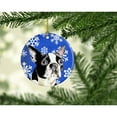 thumbnail image 2 of Carolines Treasures SC9360-CO1 Boston Terrier Winter Snowflakes Holiday Ceramic Ornament 3 in multicolor, 2 of 3