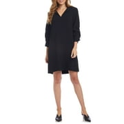 Karen Kane Women's Ruched-Sleeve Shift Dress (M, Black)