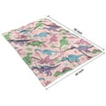 thumbnail image 4 of Pink Cartoon Dinosaurs Leaves Pattern Blanket,Comfortable Soft Lamb Wool Throw Blanket,All Season,Warm Lightweight Blankets for Sofa Bed Couch Living Room Chair,40"x50", 4 of 4