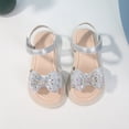thumbnail image 2 of Sandalias de princesa REDARER con lazo y pedrería para niña, con tira en el tobillo, estilo bohemio, para playa, talla 6-7 años, 2 of 5