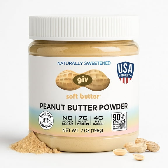 giv soft butter Organic Peanut Butter Powder, Gluten Free & Keto Friendly, 7 oz
