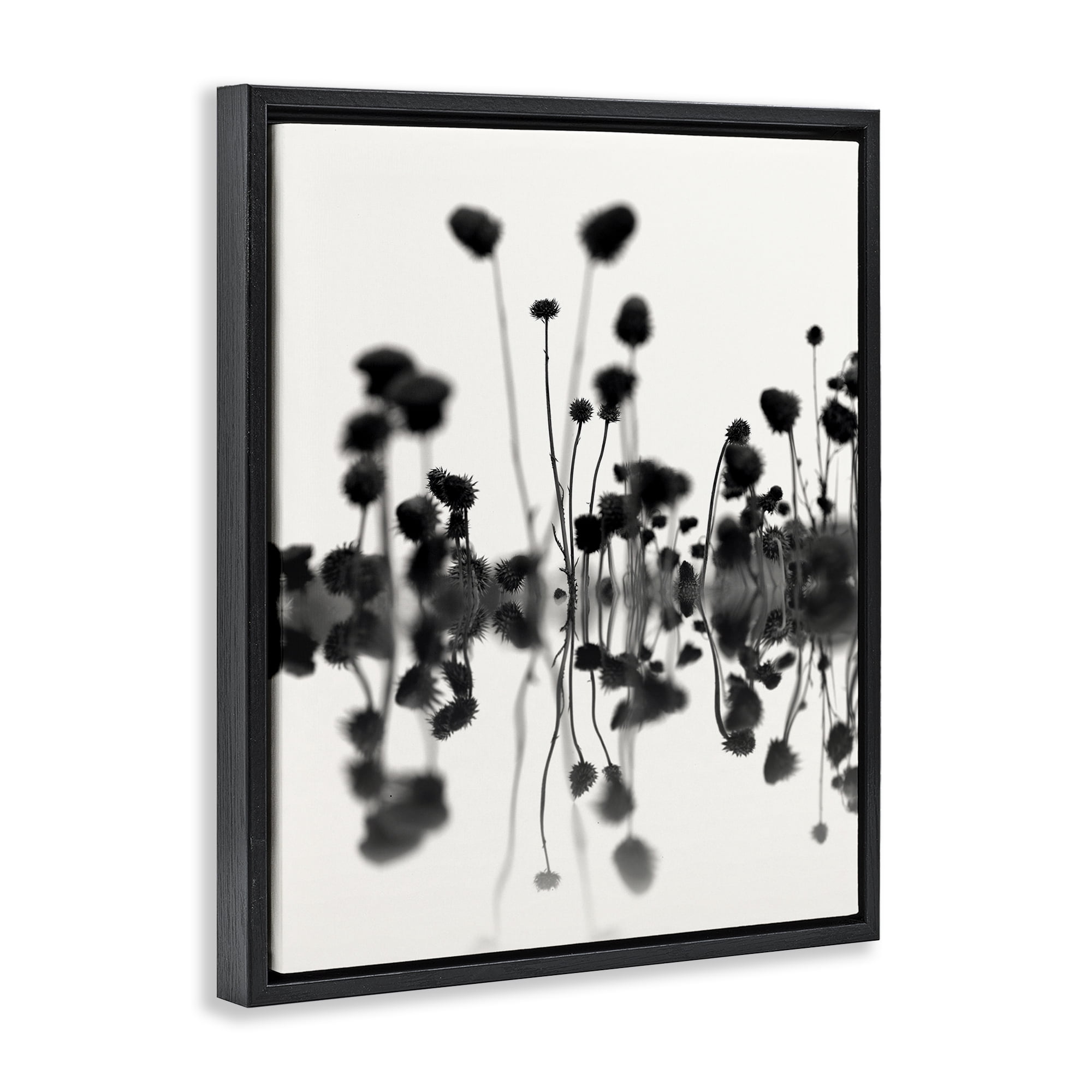 Stupell Industries Abstract Botanical Sprigs Botanical & Floral Painting Black Floater Framed Art Print Wall Art, 17 x 21