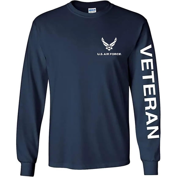 Officially Licensed United States Air Force Veteran Long Sleeve T-Shirt (Navy Blue, 2X-Large)
