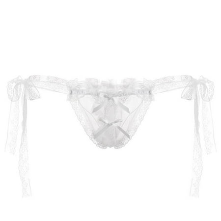 

Rovga Women Lace Panty Red See Through Thongs 3 Pcs Comfortable Panties