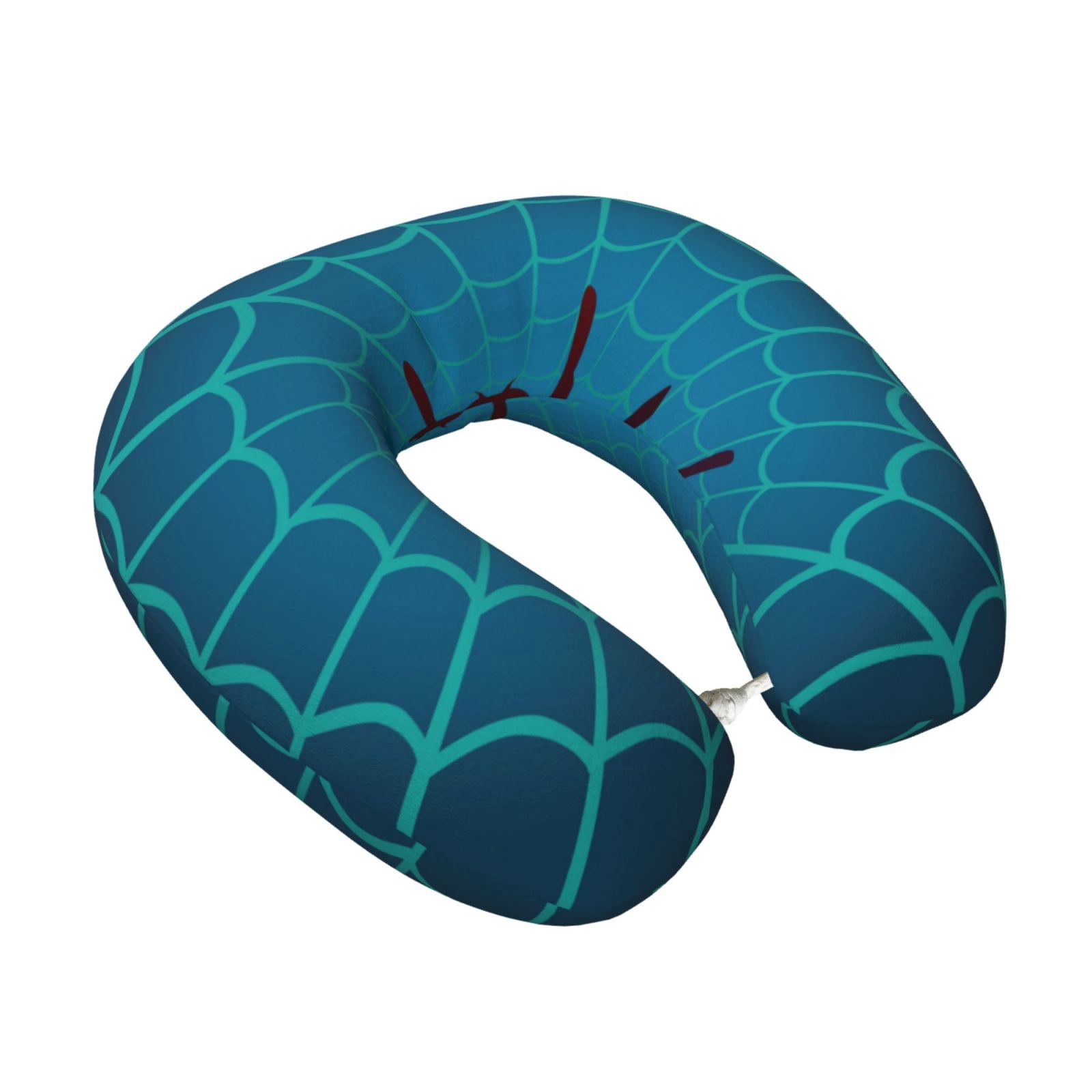 Xecao Spider And Cobweb Print Memory Foam Cervical Neck Pillow Versatile U-Shaped Pillows for Home,Office,Camping,Travelling,Soft Washable Cover