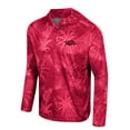 thumbnail image 2 of Men's Colosseum Cardinal Arkansas Razorbacks Palms Printed Lightweight Quarter-Zip Hooded Top, 2 of 3