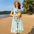 thumbnail image 4 of Disketp World Travel Map para Vestido de Manga Corta para Mujeres, Vestidos de Verano para Mujeres, Casual y Holgado para la Playa, 4 of 6