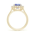 thumbnail image 2 of Angara Natural 2.9 Ct. Tanzanite with Diamond Halo Ring in 14K Yellow Gold for Women (Ring Size: 12), 2 of 9