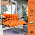 thumbnail image 2 of Replacement Cushions for Swing, Waterproof Porch Swing Cushion, 2-3 Seat Outdoor Bench Cushion with Backrest for Patio Furniture Garden Porch Loveseat Glider Pad (Orange 60*40in), 2 of 7