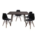thumbnail image 1 of Set Comedor Oslo Melamina 120cm Nogal 4 sillas Negro Mundo In Minimalista, 1 of 14