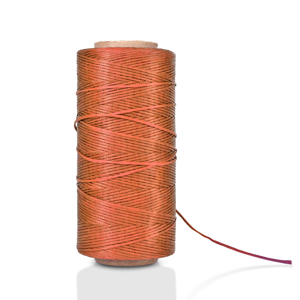 Flat Waxed Thread (Orange) 284Yard 1mm 150D Wax String Cord Sewing Craft Tool Portable for DIY