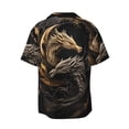 thumbnail image 4 of Goofa Vintage Metal Dragon Printed Men's Casual Short-sleeved Shirt,Lightweight Breathable Button-down,Summer Casual men's top,Versatile Fashion shirt-3X-Large, 4 of 7