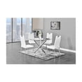 thumbnail image 4 of Best Master Beverly 5-Piece Faux Leather Round Glass Dinette Set - White, 4 of 4