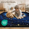thumbnail image 4 of ODIKA 9'x12' Washable Area Rug Low Pile, Flatwoven, Blue Galaxy Nebula Starry Meteorite Deep Astrology Uranus Themed Swirling Vortex Design for Great Room, Indoor Concept, Large Living, 4 of 7