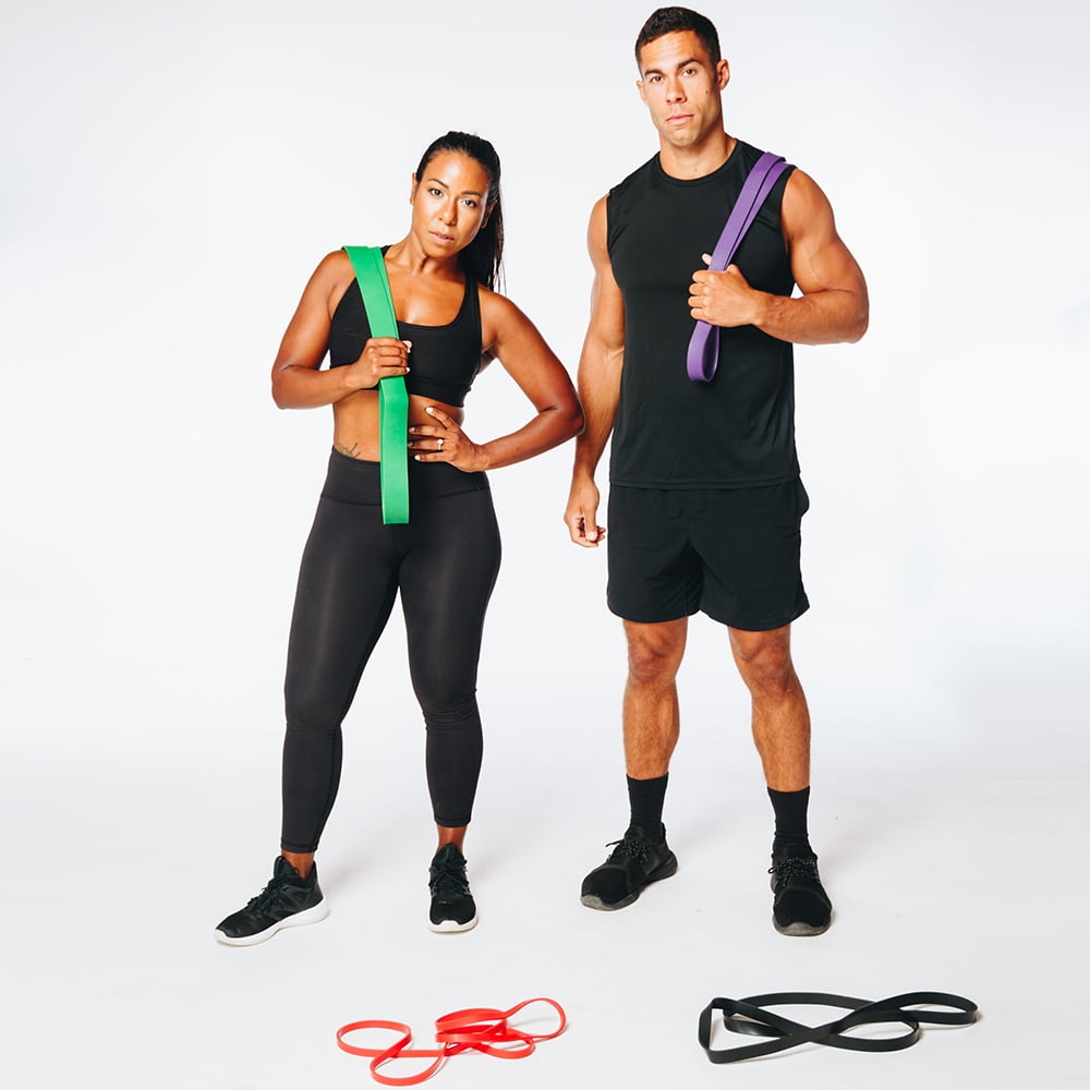 Hyperwear Super Bands Stretch Resistance Bands for Exercise, Pull-up Assist (Set of 4)