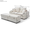 thumbnail image 6 of Corduroy Loveseat with Storage Ottomans & Oversized Chaise Lounge with Cup Holders, Comfy Deep Plush Cloud Couch Modular Sofa Set for Small Spaces, Living Room Bedroom Home Office Beige, 6 of 6