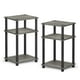 thumbnail image 3 of Mesa auxiliar Furinno Just de 3 niveles, tubo torneado, roble francés, gris/negro, 3 of 5
