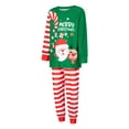 thumbnail image 2 of Christmas Family Pajamas Matching Set Santa Claus Letter Print Long Sleeve Tops and Striped Pants Sleepwear, 2 of 9